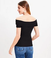 Ribbed Off The Shoulder Top