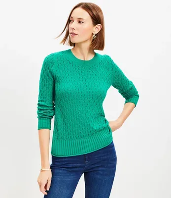 Petite Pointelle Sweater