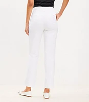 Petite Pintucked Belted Slim Pants in Stretch Linen Blend