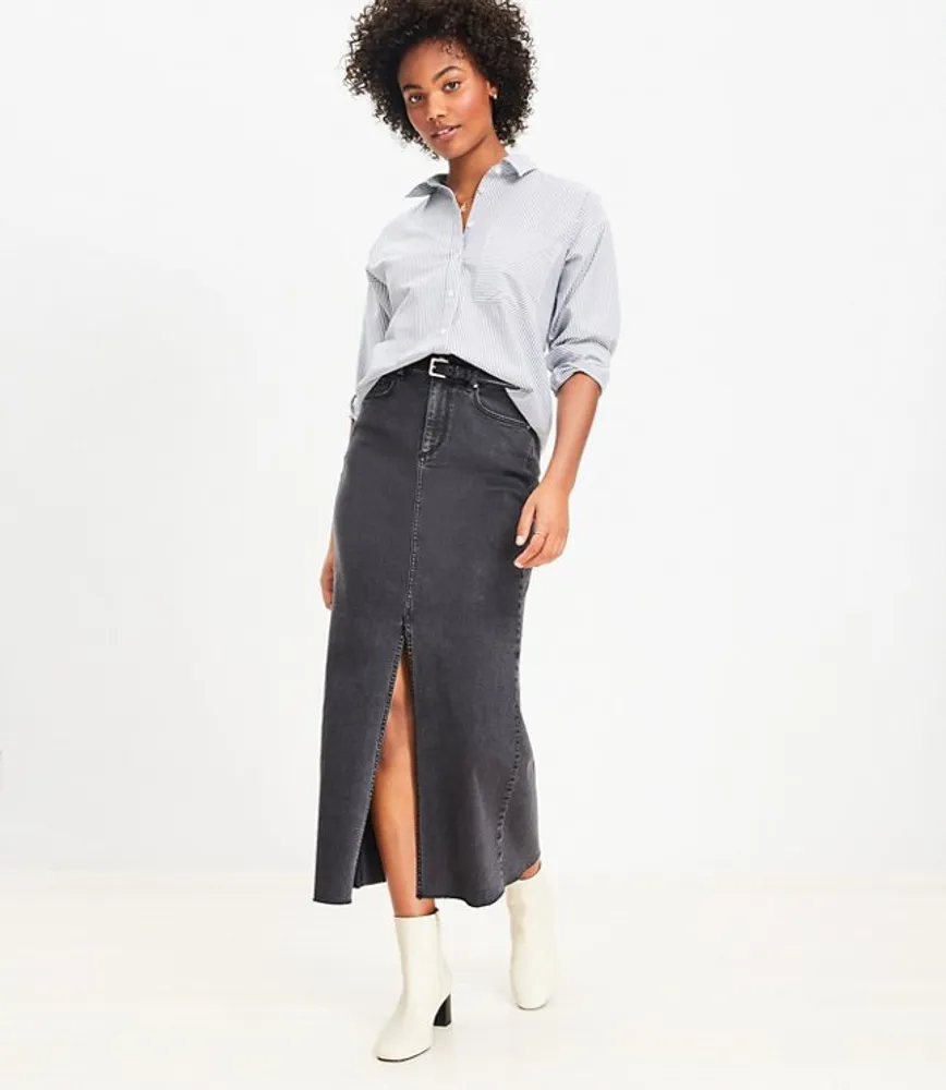 Denim Maxi Skirt - Black - Ladies | H&M CA