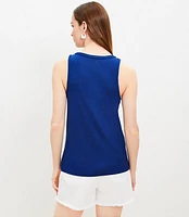 Rope Trim Racerback Tank Top