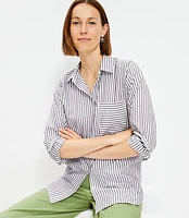 Striped Everyday Oversized Pocket Shirt