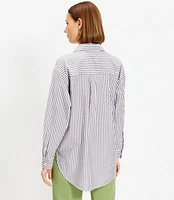 Striped Everyday Oversized Pocket Shirt