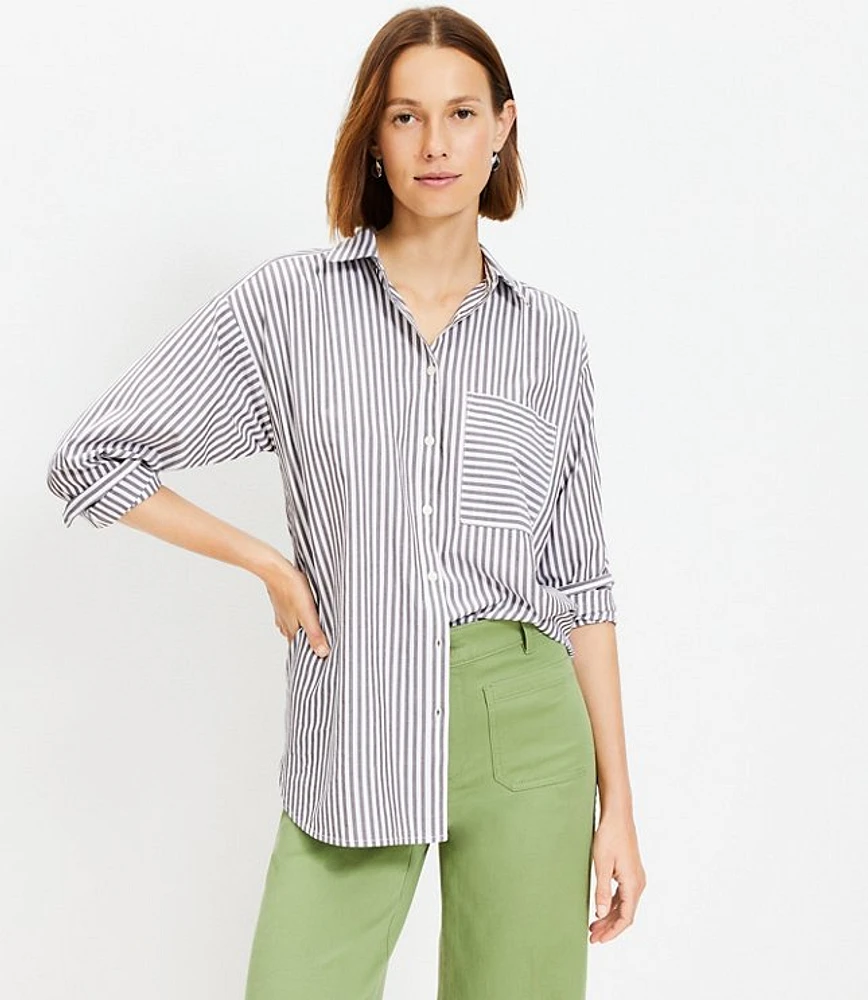 Striped Everyday Oversized Pocket Shirt