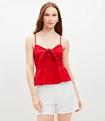 Textured Tie Front Cami