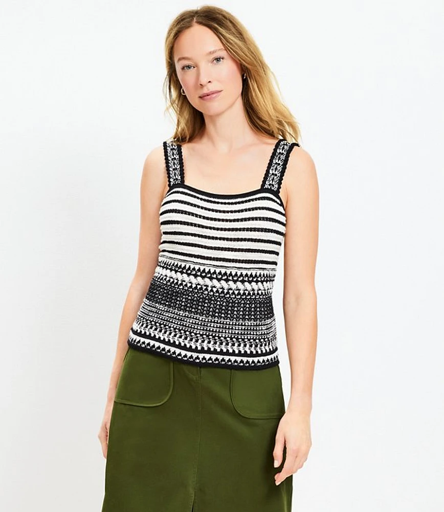 Stitchy Strappy Sweater Tank Top