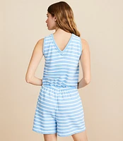 Lou & Grey Striped Cozy Cotton Terry V-Neck Romper