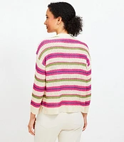 Textured Stripe V-Neck Sweater