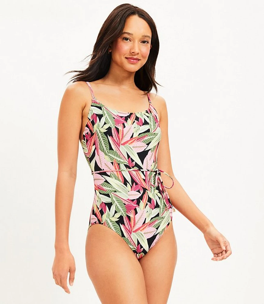 LOFT Beach Belted One Piece Swimsuit