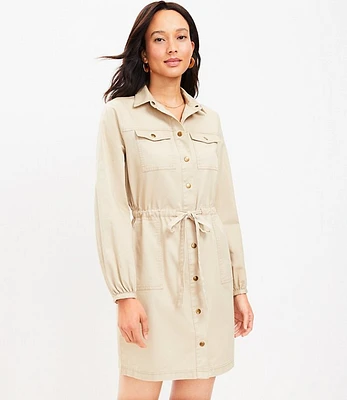 Petite Button Pocket Shirtdress