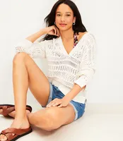 LOFT Beach Crochet Hoodie