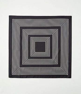 Striped Square Silk Scarf