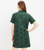 Eyelet Mini Pocket Shirtdress