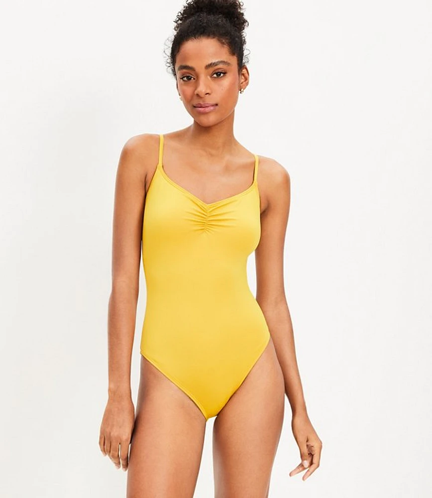 LOFT Beach Cinched Front One Piece Swimsuit