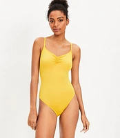 LOFT Beach Cinched Front One Piece Swimsuit