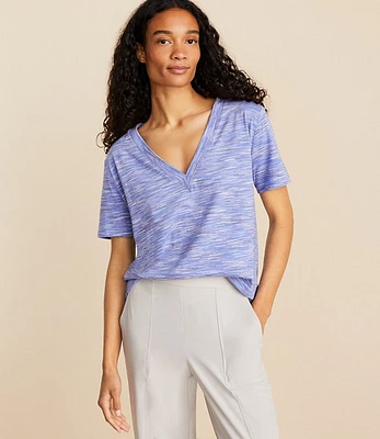 Lou & Grey Spacedye Soft Jersey V-Neck Tee