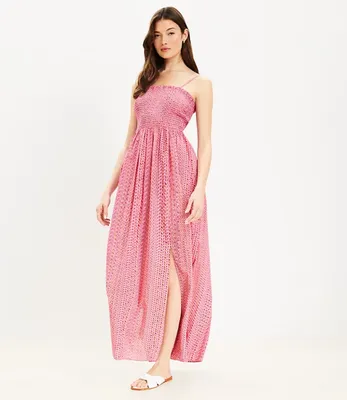 LOFT Beach Zig Zag Smocked Maxi Cami Dress