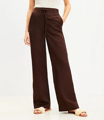 Linen Blend Straight Pants