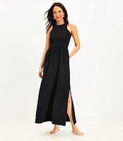 Petite LOFT Beach Mixed Media Pocket Maxi Dress