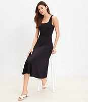 Tall Ponte Seamed Flare Midi Dress