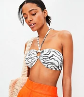 LOFT Beach Ripple Ring Bandeau Bikini Top