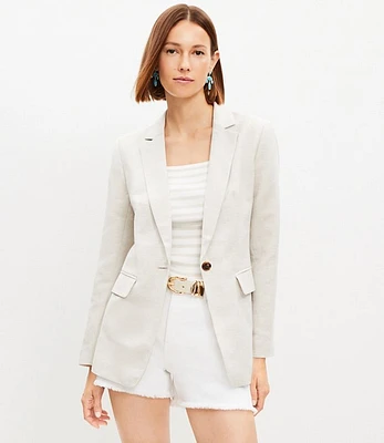 Petite Linen Blend Modern Blazer