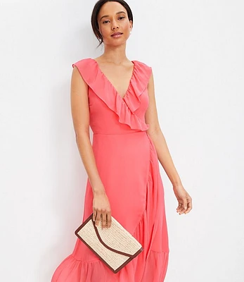 Crinkle Ruffle Midi Dress