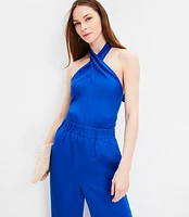 LOFT Beach Linen Halter Jumpsuit