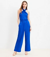 LOFT Beach Linen Halter Jumpsuit