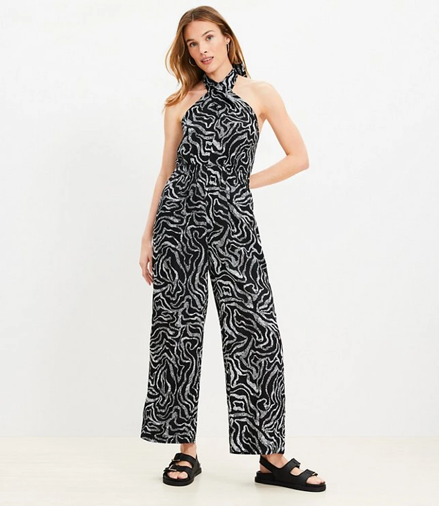 LOFT Beach Linen Halter Jumpsuit