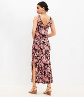 Floral Satin Bias Slip Dress