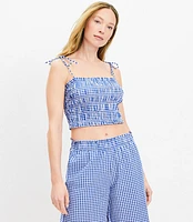 LOFT Beach Smocked Tie Strap Top