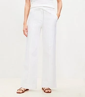 Petite Cotton Linen Straight Pants