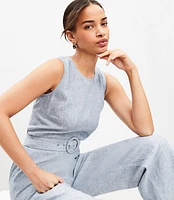 Petite Chambray Linen Jumpsuit