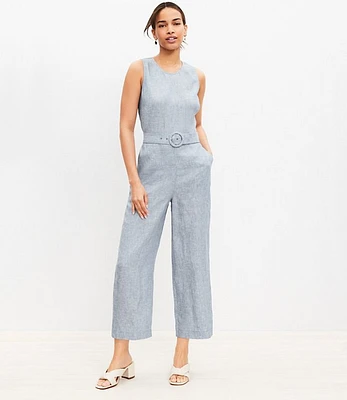 Petite Chambray Linen Jumpsuit