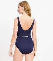 LOFT Beach Rope Tie Waist One Piece Swimsuit