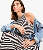 Striped Perfect Ribbed Tank Midi Dress