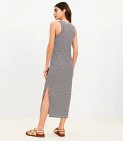 Striped Perfect Ribbed Tank Midi Dress