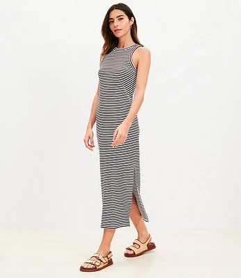 Striped Perfect Ribbed Tank Midi Dress