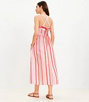 Petite Striped Cross Back Maxi Dress