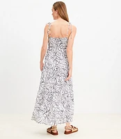 LOFT Beach Ripple Tie Strap Tiered Maxi Dress