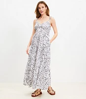 LOFT Beach Ripple Tie Strap Tiered Maxi Dress