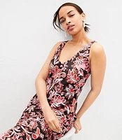 Petite Floral Satin Bias Slip Dress