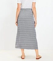 Stamp Button Midi Skirt