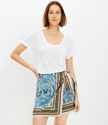 Petite Palm Mini Wrap Skirt