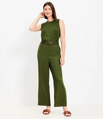 Petite Belted Tank Jumpsuit