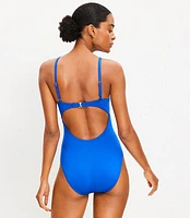 LOFT Beach Front Tie Keyhole One Piece Swimsuit