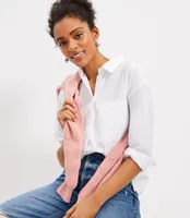 Cotton Blend Everyday Oversized Pocket Shirt