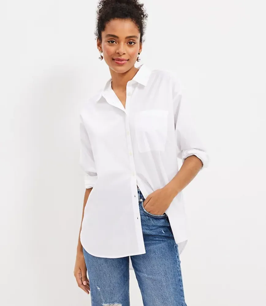 Cotton Blend Everyday Oversized Pocket Shirt