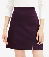 Seamed Satin Skirt